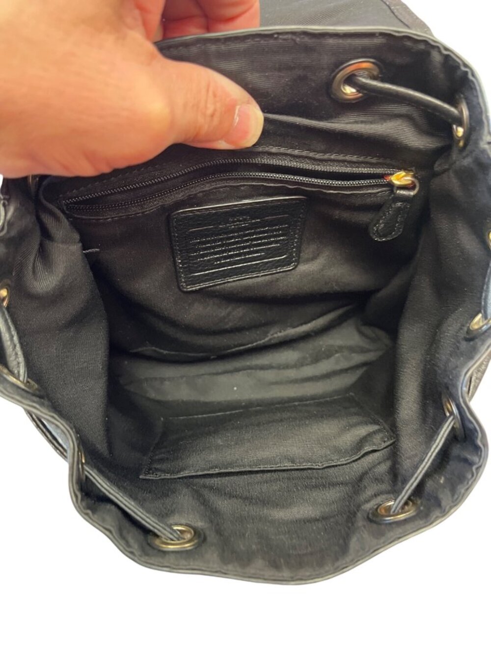 Coach F37621 wms black leather pebbled mini backpack SKU 10-048 - Picture 13 of 16